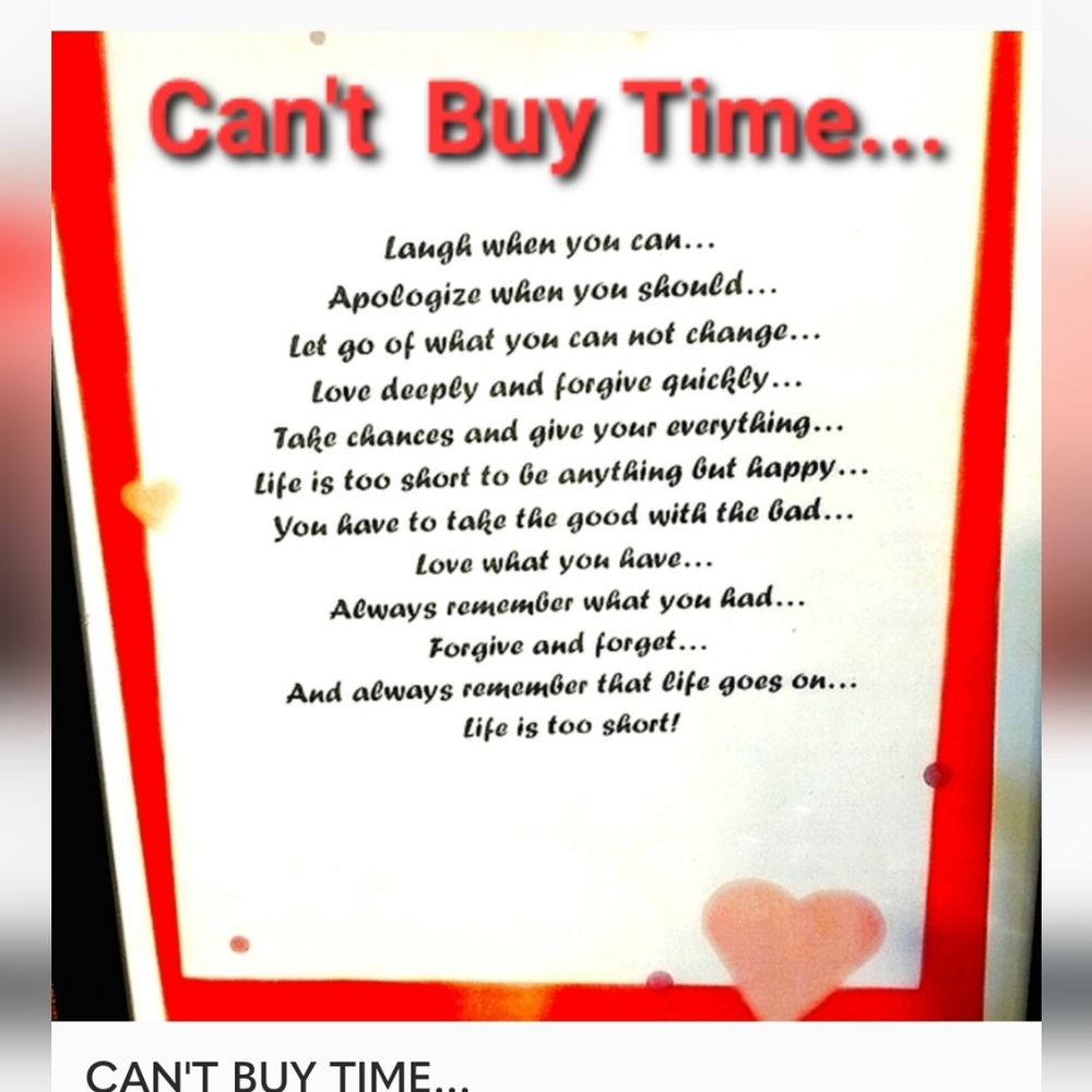 CAN'T BUY TIME...